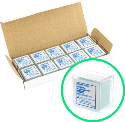 Obrázek produktu pro Krycí sklíčka pro mikroskopy 24 x 24 mm, sada 10 x 100 kusů.