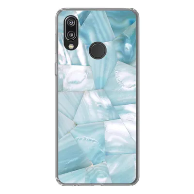 Produktbild von MuchoWow® Handyhülle Schutzhülle Hülle für Huawei P20 Lite (2020) Naturstein - Blau - Perlmutt Silikon Softcase Handy Hülle - Kartenhalter