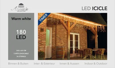 Productafbeelding van IJspegelverlichting 180 lampjes warm wit Anna's Collection