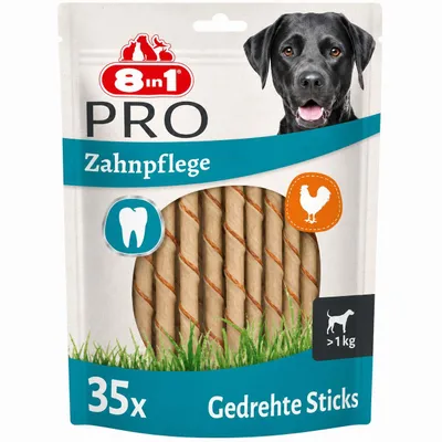 Immagine prodotto di 8in1 Pro Dental Twisted Sticks - bastoncini da masticare salutari per cani per l’igiene dentale, 35 pezzi