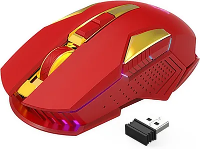 Produktbild von Kabellose Gaming-Maus,X18-G502 2,4G Leises Klicken mit USB-Empfänger,2400 DPI Optisch,7 RGB-Licht,wiederaufladbarer Akku mit extrem langer Lebensdauer