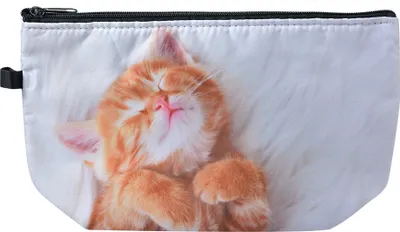 Produktbild von Clayre & Eef Damenkulturtasche 22x13x18 cm Grau Polyester Katze