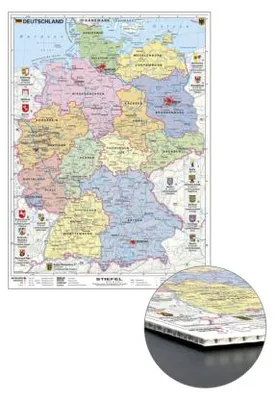 Zdjęcie produktu dla Niemcy polityczne z herbem do przypięcia na płytce o strukturze plastra miodu