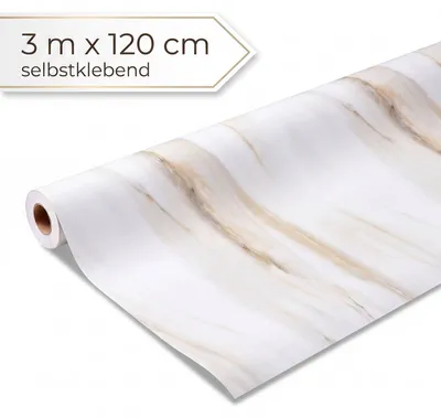 Produktbild von Dalsys Wandverkleidung selbstklebend 120x300cm Marmoroptik Elfenbein - PVC Wandpaneele auf Rolle, flexible Wandverkleidung Badezimmer wasserfest, 2,3mm Materialstärke, Spritzschutz Küchenrückwand