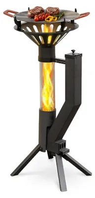 Grillaufsatz für Feuerstelle – Edelstahl-Grillpfanne, Ø 34 cm