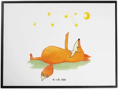 Produktbild von Mr. & Mrs. Panda schreibtischunterlage Fuchs Sterne - Weiß - Geschenk, malunterlage, Mond, Spruch Positiv, tischschutzmatte, Sternengucker, Romantik, schreibauflage