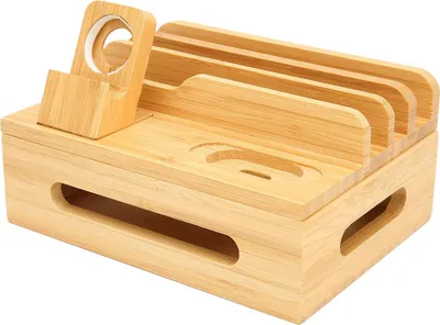 Obrázek produktu pro Bambusová nabíjecí stanice pro kompatibilitu s více zařízeními