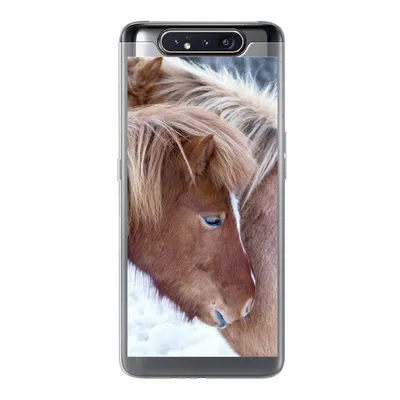 Produktbild von MuchoWow® Handyhülle Schutzhülle Hülle für Samsung Galaxy A80 Pferde - Fohlen - Schnee Silikon Softcase Handy Hülle - Schutzdeckel
