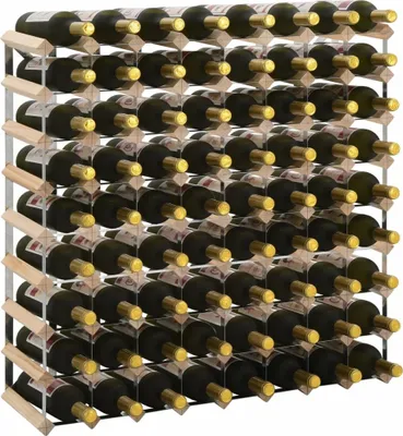 Image de Casier à vin "Pegnitz" en acier, bois massif en pin (clair). Dimensions (L/L/H) 80x22x80 cm