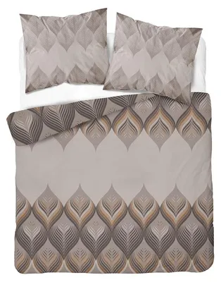 Zdjęcie produktu dla Komplet pościeli, flanelowa pościel, ciepła, idealna na zimę, rozmiar 160x200, kolor beżowy, wzór geometryczny, model 6035a, Obraz wygenerowany przez AI