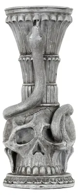 Produktbild von Gothic Totenschädel mit Schlange Kerzenhalter 25cm