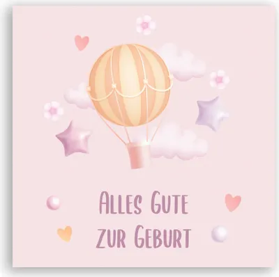 Produktbild von Karte zur Geburt Mädchen, Geburtskarte, Karte zur Baby Geburt, Klappkarte Umschlag, Grußkarte Baby Glückwunsch Karte Geburt Mädchen