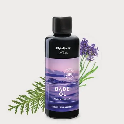 Produktbild von Bio Badeöl Allgäuer Nachtruhe Badezusatz mit Lavendel, Zeder und Mandarine