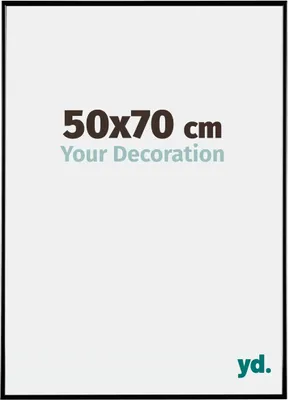 A graphic with text indicating product size and a tagline.