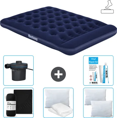 Obrázek produktu pro Bestway nafukovací matrace - pro 2 osoby - 152 x 203 x 28 cm - modrá - včetně příslušenství