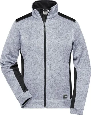 Produktbild von Pflegeleichte Strickfleece Jacke im Materialmix white-melange/carbon, Gr. L