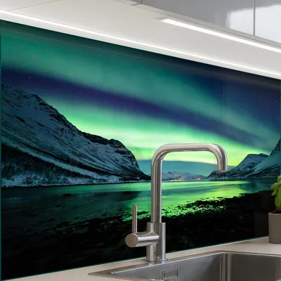 Productafbeelding van Zelfklevende Keukenachterwand met Glaslook Design