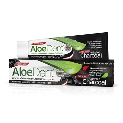 Immagine prodotto di Dentifricio AloeDent con carbone attivo Carbone 100ml