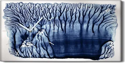 Produktbild von Dekor Leinwand Uhr Wandbilder Kunstdruck 60x30 Abstraktes Aquarell Malerei Bäume - weiße Hände