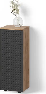 Immagine prodotto di Mobile midi Livinity Ronco Antracite puntinato 30 x 81 cm con 1 cassetto, 2 scomparti, bagno, Model 52906