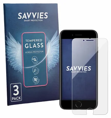 Produktbild von 3x Savvies Schutzglas für Apple iPhone SE 2 2020 Displayschutz 9H Glas klar transparent