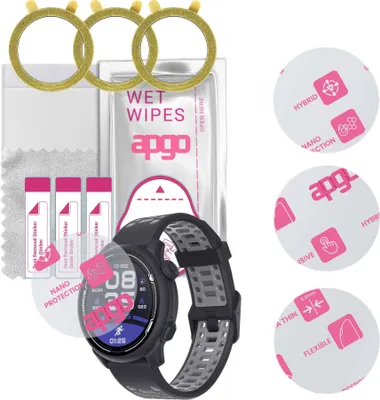 Produktbild von apgo 3 Stück Schutzglas, klar, kompatibel mit Coros Pace 2 Smartwatch, Hybrid 8H, Ersatz für Hartglas, Displayschutzglas, Bildschirmschutz, Displayschutz, kratzfest