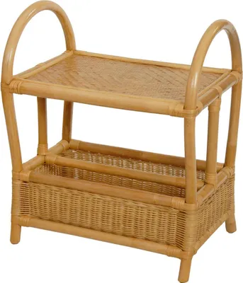 Produktbild von KRINES HOME Exklusiver Zeitungsständer mit Ablage / Magazinsammler aus Natur-Rattan (Honig)