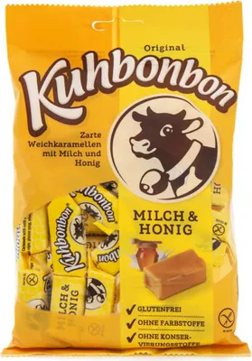 Produktbild von Kuhbonbons Milch und Honig Weichkaramell Bonbons Glutenfrei 200g