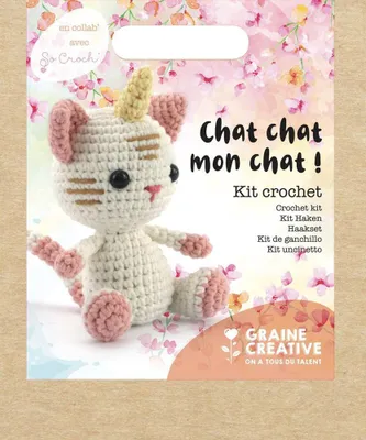 Produktbild von Graine Creative Häkelset Amigurumi Einhorn Katze 15 cm Set