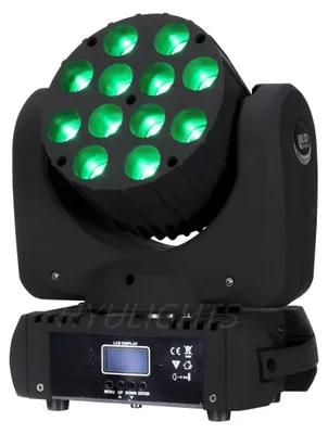 Immagine prodotto di Luci Moving Head, 16,7 milioni di colori, controllo DMX e audio, 12x12W 1 pezzo, spina UE