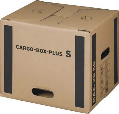 Produktbild von Umzugskarton Größe PLUS S mit Grifflöchern braun Packung mit 10 Stück