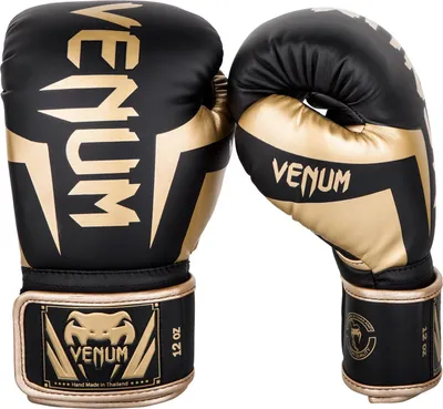 Image de Venum Elite Boxing Gloves noir or poids 10 oz