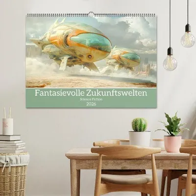Produktbild von Fantasievolle Zukunftswelten - Science Fiction (Wandkalender 2026 DIN A2 quer), CALVENDO Monatskalender
