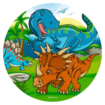 Produktbild von Dino Tortenaufleger aus Oblaten 20 cm - Einheitsgröße
