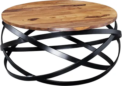 Image de Table ronde - Table d'appoint - Table de salon - Table en bois - Petite table - Bois de sheesham massif