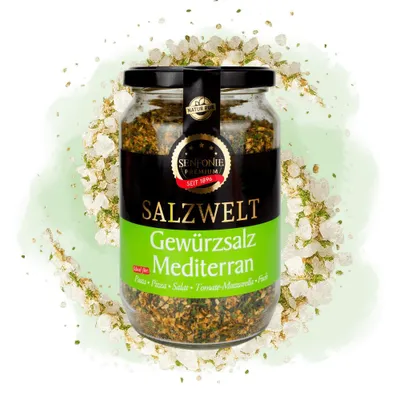 Produktbild von Senfonie Premium Gewürzsalz Mediterran, 340g Glas