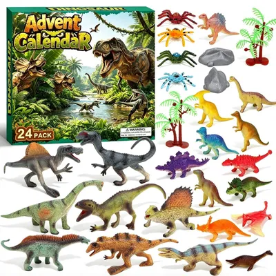 Produktbild von 2026 Kinder mit T-Rex Triceratops Velociraptor Dinosaurier Adventskalender