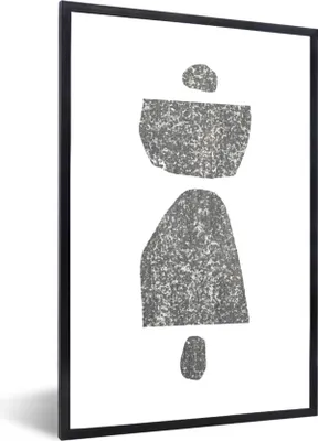 Produktbild von MuchoWow® Gerahmtes Poster Minimalismus - Abstrakt - Design 60x90 cm - Poster mit Schwarzem Bilderrahmen Wandposter Rahmen Foto Bilder - Kunst
