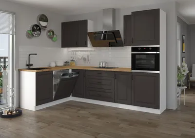 Produktbild von Landhaus Küche Stilo Grau 170x285cm Küchenzeile Einbauküche Eckküche Winkelküche