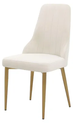Imagen del producto de Silla de comedor FURNLUX Modig, color blanco y dorado. Altura: 51 cm. Dimensiones: 51 x 89 x 60 cm