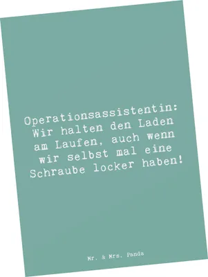 Produktbild von Mr. & Mrs. Panda Postkarte Spruch Operationsassistentin Heldin - Meeresbrise - Geschenk, Ansichtskarten, Grußkarte, Berufspassion, kunstkarte, Beruf, Berufsliebe