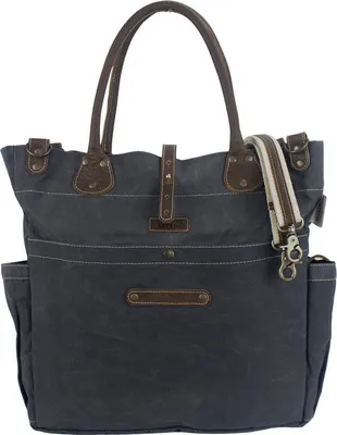 Produktbild von Sunsa Damen Handtasche blaue Canvas Tasche Tote Shopping bag große Shopper lässige Schultertasche Geschenkidee 52578