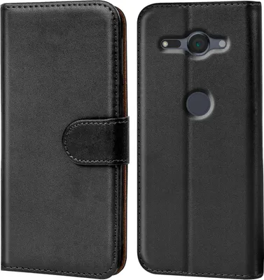 Produktbild von Conie Klapp Tasche für Sony Xperia XZ2 Compact Kartenfach Rundumschutz Hülle in Schwarz