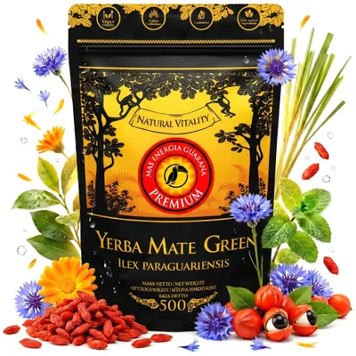 Zdjęcie produktu dla Herbata Yerba Mate Green Zielona Mas Energia Guarana Premium 500 g