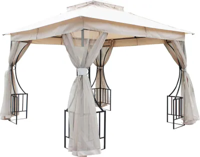 Immagine prodotto di Milani Home - gazebo da giardino Effigies, 3 x 3 m, in acciaio con telo in poliestere, con zanzariere, antracite