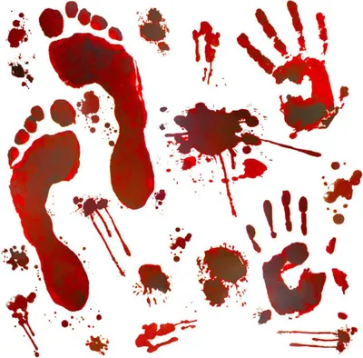 Produktbild von Oblique Unique Halloween Sticker Aufkleber blut Handabdrücke Fußabdrücke - extra groß