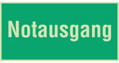 Produktbild von Fluchtwegschild Notausgang Schriftzug 300 x 105 mm