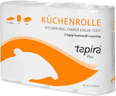 Produktbild von Tapira Küchenrolle Plus 2-lagig hochweiß 32 Rollen à 64 Blatt