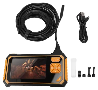 Image de Caméra endoscopique avec écran LCD couleur de 4,3 pouces, 2 MP, résolution 1080p, objectif unique de 8 mm, pour les réparations automobiles et les inspections domestiques, portée de 10 m / 32,81 pieds