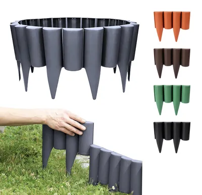 Image de GARDENIX Bordure de jardin en plastique, 2,5 mètres - Bordure de massif en panneaux
